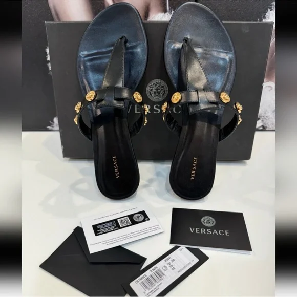 💎 NIB VERSACE SANDAL w/Tag Full Inclusion Size 38/24.5 Insole - Picture 8 of 8